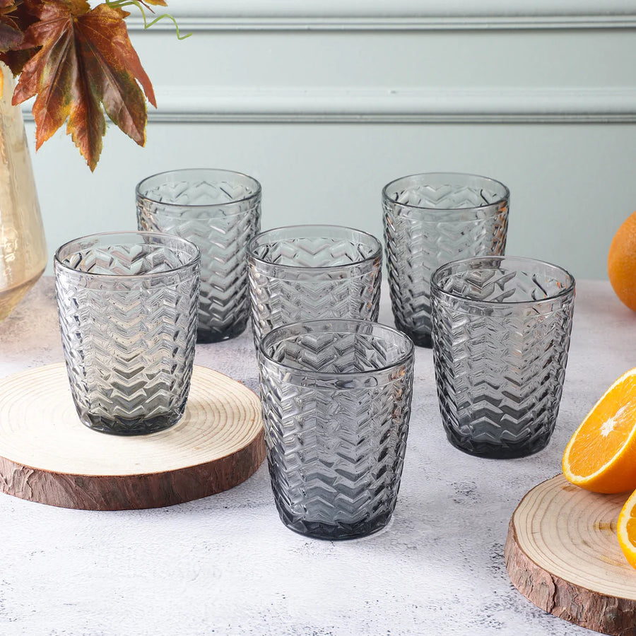 Chevron Style Glass (Set of 6)