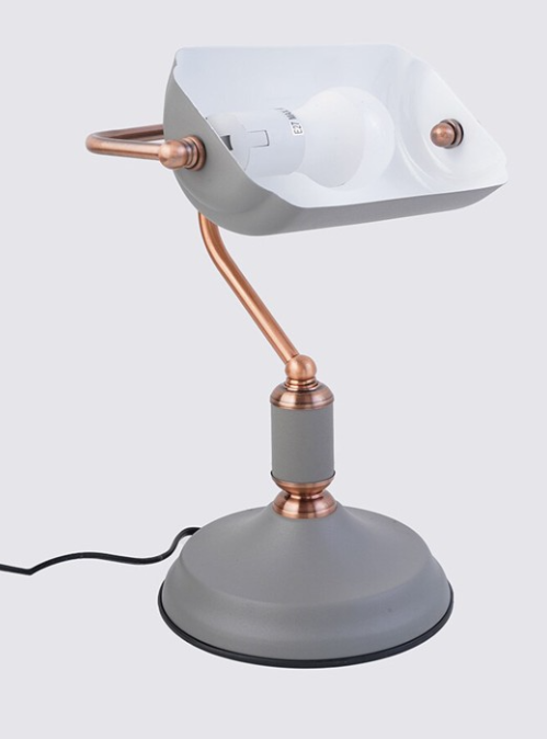 Banker Gray Shade metal Table lamp