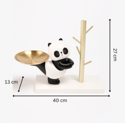 Panda Resin Key Holder with Golden Tray