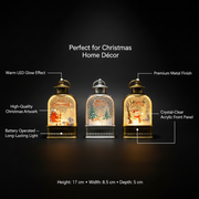 Christmas LED Hanging Snow Lantern – Antique Finish (17 cm)