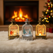 Christmas LED Hanging Snow Lantern – Antique Finish (17 cm)