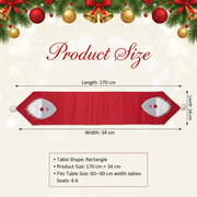 Coral Tree Santa Table Runner – 170 cm Red Christmas Decor