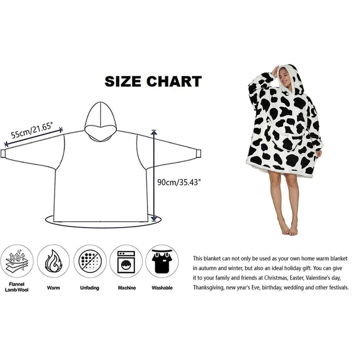 Leopard Print Oversized Blanket Hoodie