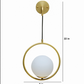 White  Glass and Metal Frame Wall hanging Light
