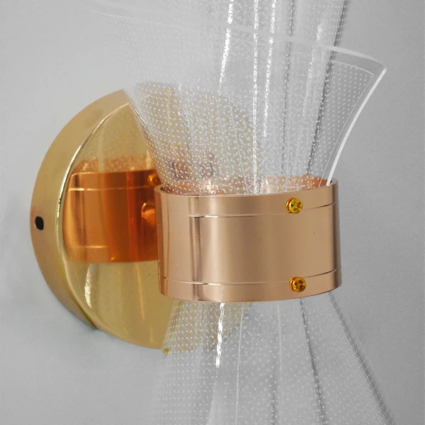 Led Acrylic Modern Golden Metal Wall Light