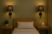 The Black Fabric Lamp Shade Wall Lights