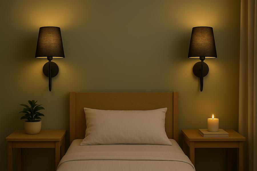 The Black Fabric Lamp Shade Wall Lights