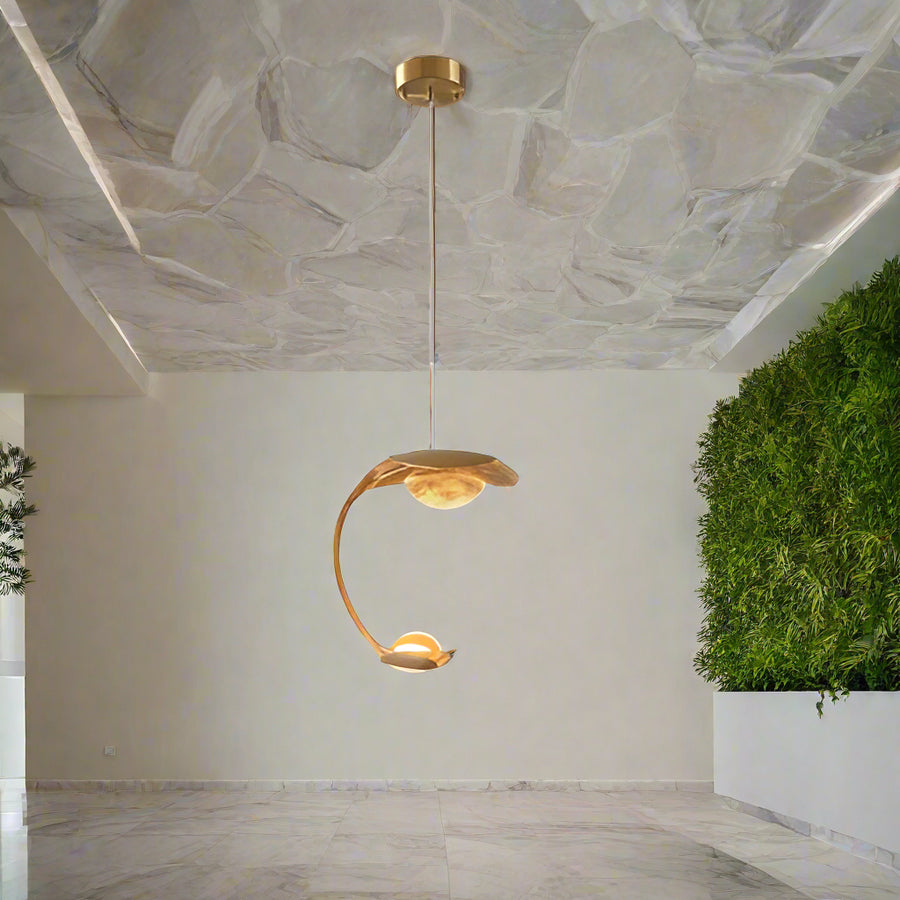 Modern Led Metal Antique Gold Hanging Pendant Ceiling Light - Warm White