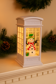 Coral Tree Christmas LED Telephone Booth Lantern – Santa / Snowman / Tree Décor