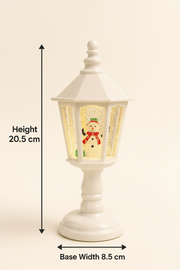 Coral Tree Christmas Lantern Light Santa & Snowman Design | Warm LED Glow with Snow Glitter Effect | 23 cm Height