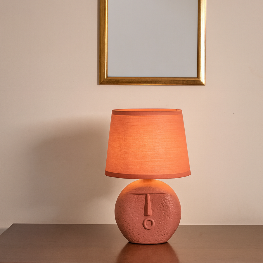 Terracotta Table lamp with lamp shade