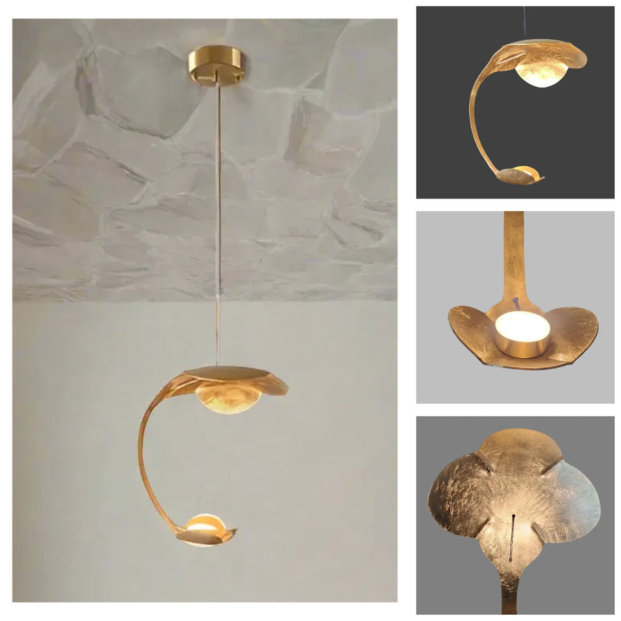 Modern Led Metal Antique Gold Hanging Pendant Ceiling Light - Warm White