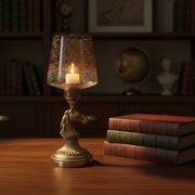 Luxury Horse Head Decorative Candle Holder with Crackle Glass Shade