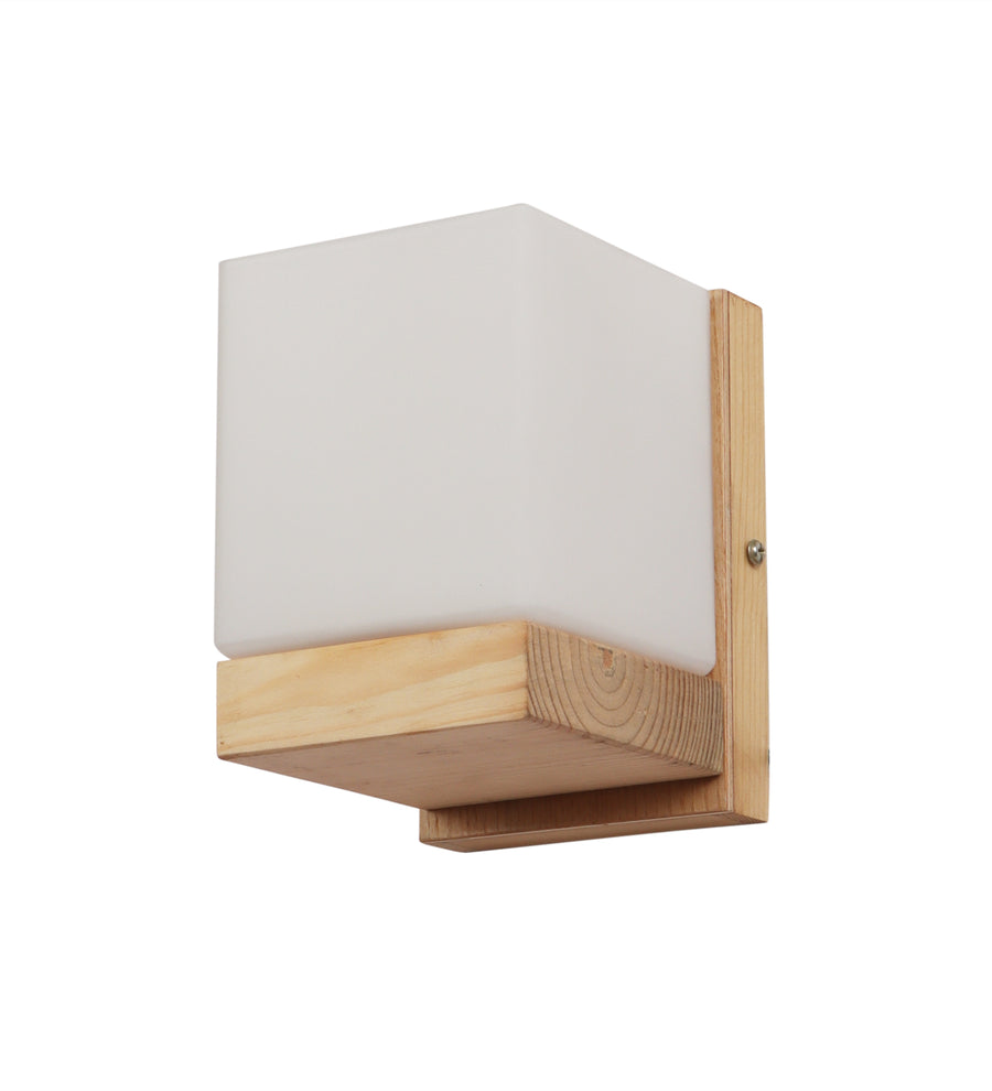 Contemporary Glass Metal Wood Wall Light