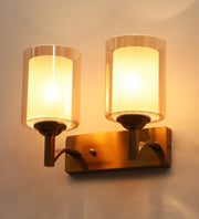 Double Bulb Wrought Iron Rustic Finish Wall Light