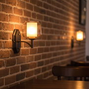 American Style Vintage Wall Light with Wine Glass Shade | Iron Body with Rustic Gold Holder