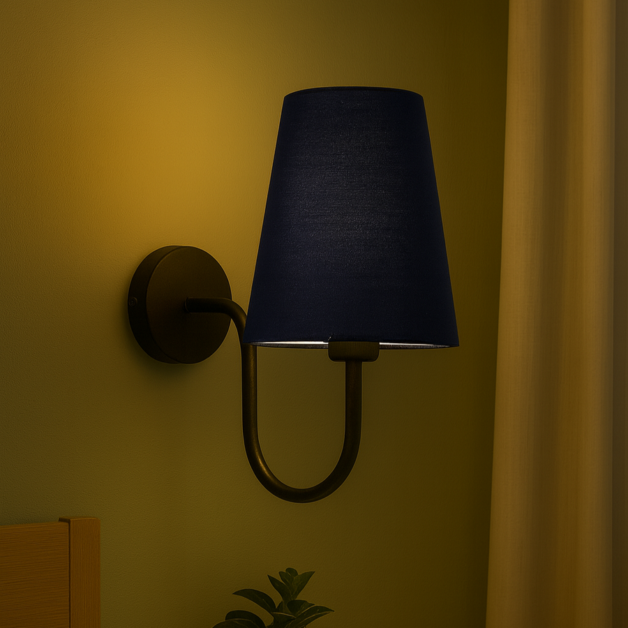 The blue Fabric Lamp Shade Wall Lights