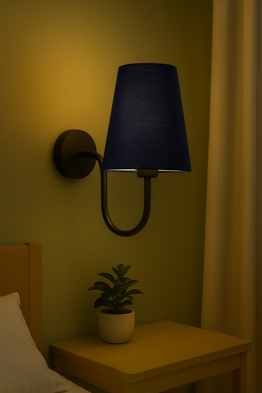 The blue Fabric Lamp Shade Wall Lights