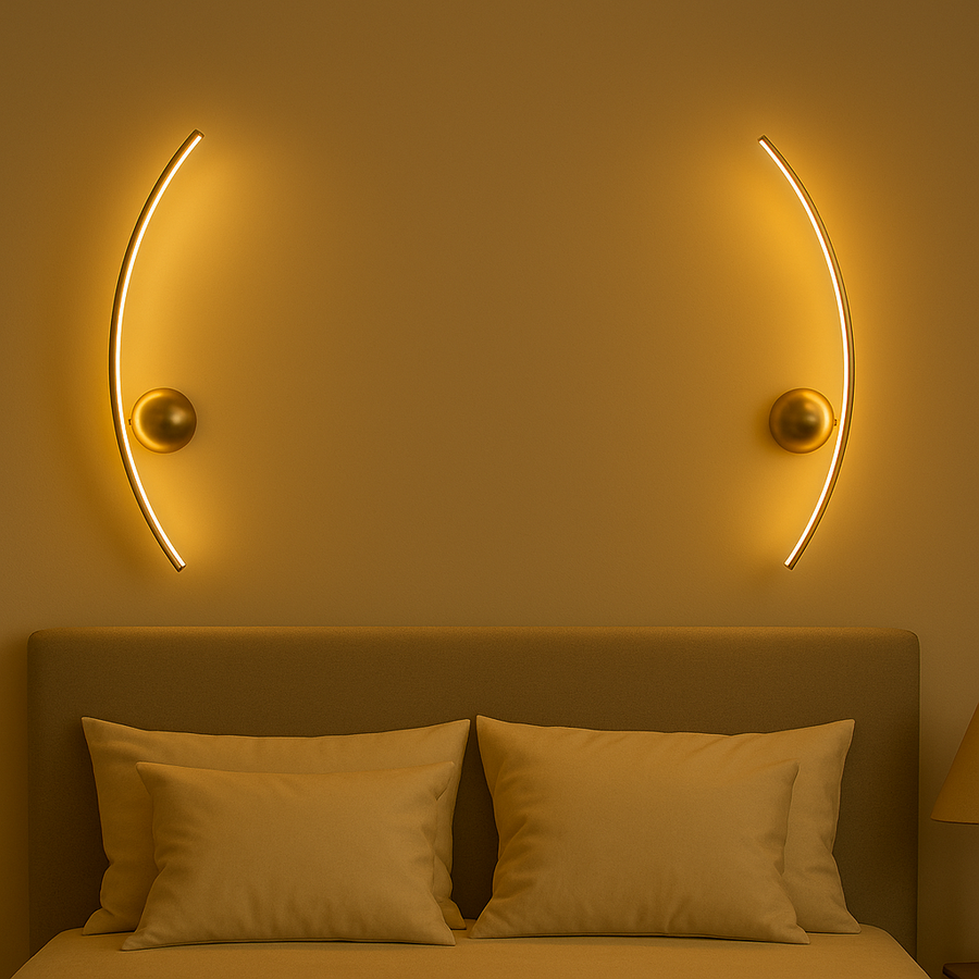 Coral Tree Modern Curved LED Wall Light – Left & Right Pair (Set of 2)