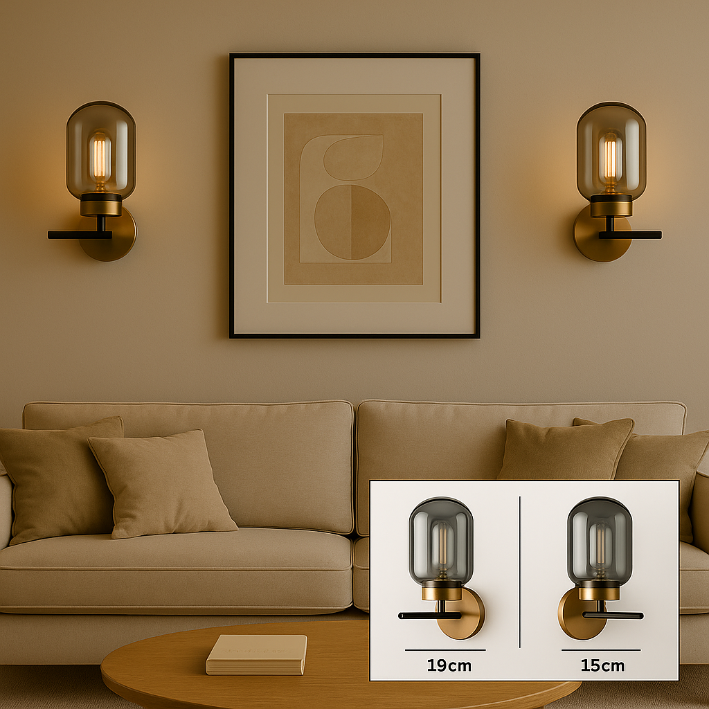 The Glass Wall Light Amber Glass shade