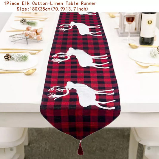 Christmas Reindeer style Table Runner Dining Table Decoration