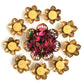 Gold Lotus Urli with 9 Tea Light Candle Holders