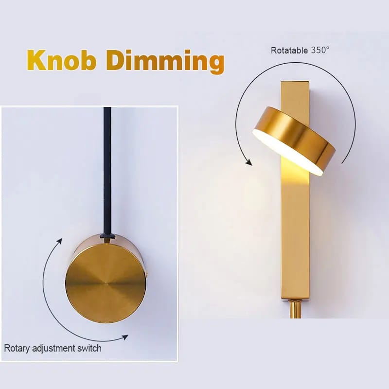 Rotating Dimming Switch Metal Wall Light