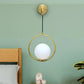 White  Glass and Metal Frame Wall hanging Light