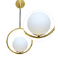 White  Glass and Metal Frame Wall hanging Light