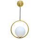 White  Glass and Metal Frame Wall hanging Light