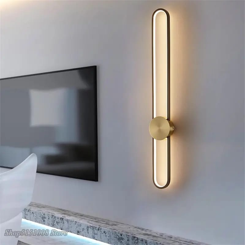 Nordic minimalist Golden Oval Wall Light- 60 CM