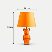 Modern Character Table Lamp with Fabric Shade | Decorative Bedside Lamp | E14 Holder | 33 cm Orange