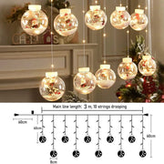 Christmas Wishing Ball String Lights, 9.84ft 10 Lights Xmas Santa