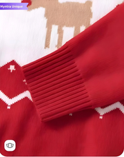 Christmas deer Sweater Long Sleeve Warm Knitted Pullover