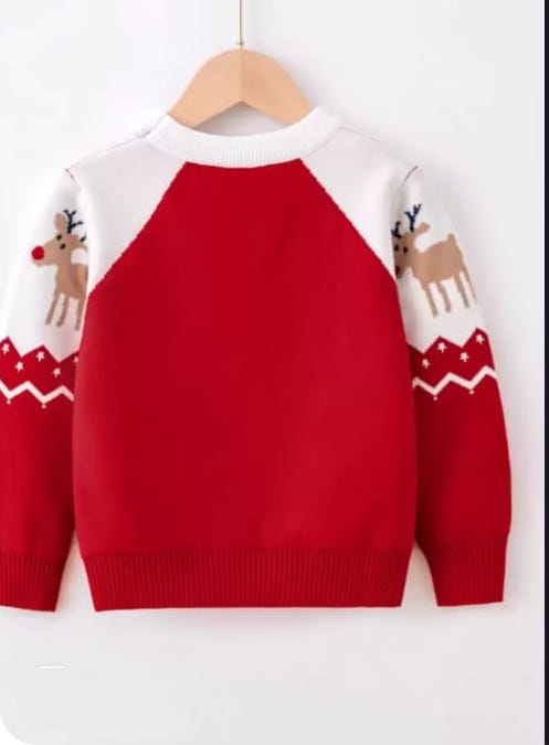 Christmas deer Sweater Long Sleeve Warm Knitted Pullover