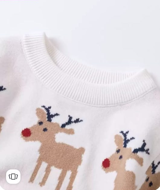 Christmas deer Sweater Long Sleeve Warm Knitted Pullover
