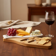 Bamboo Cheese Board Set with Marble Plate & Knives Style 1