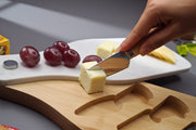 Bamboo Cheese Board Set with Marble Plate & Knives Style 1