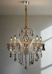 Gold Crystal Ceiling Light, Elegant Crystal & Metal Design