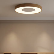 38cm Wooden LED Ceiling Light | 3 Color Changing Flush Mount | Modern Round Surface Light
