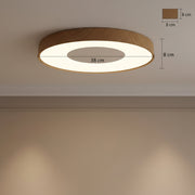 38cm Wooden LED Ceiling Light | 3 Color Changing Flush Mount | Modern Round Surface Light