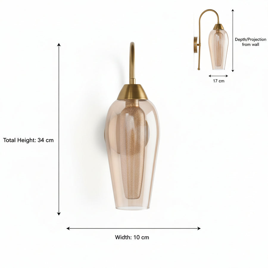 Modern Gold Glass Wall Light | G9 Decorative Wall Sconce | Coral Tree