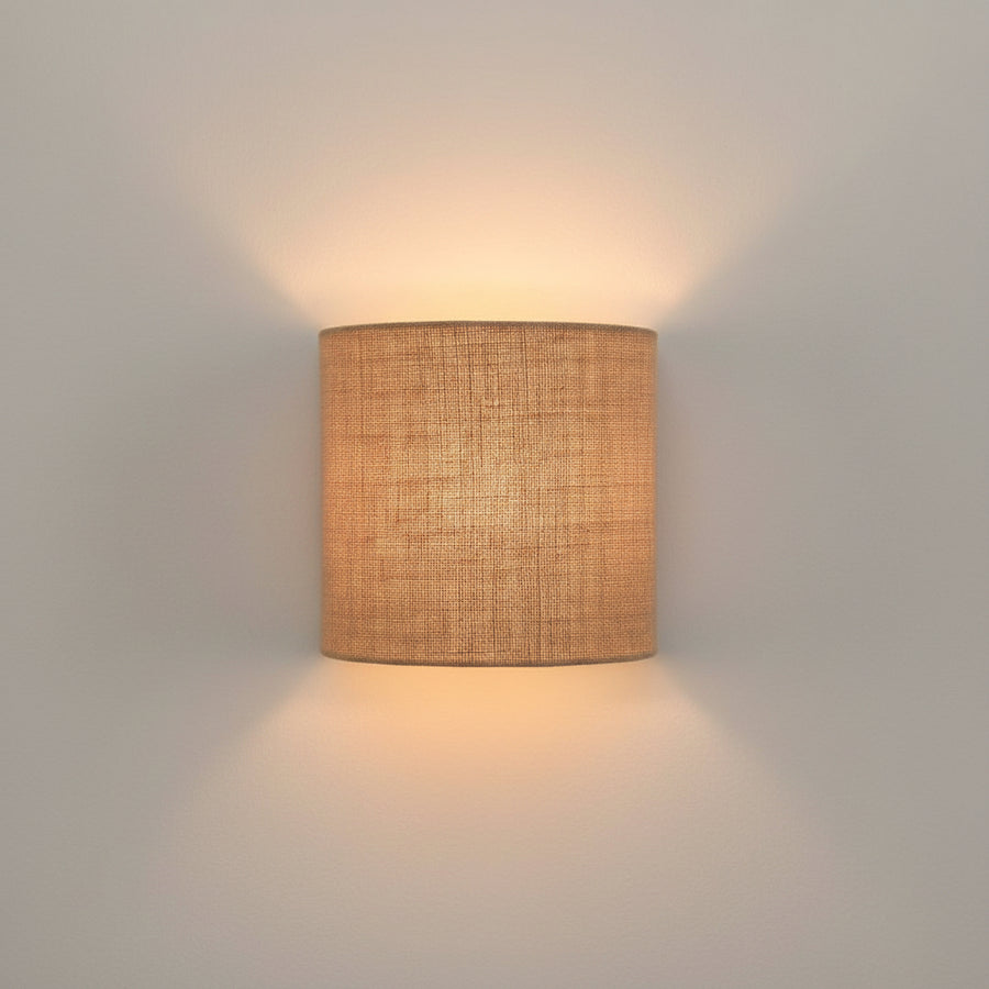 Modern Fabric Wall Light | Ambient Designer Wall Lamp | E14 Holder | Beige Shade