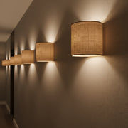 Modern Fabric Wall Light | Ambient Designer Wall Lamp | E14 Holder | Beige Shade