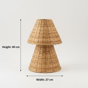 Handcrafted Rattan Wicker Table Lamp with Warm LED Glow | Natural Cane Finish | Decorative Accent Light