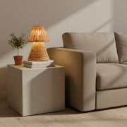 Handcrafted Rattan Wicker Table Lamp with Warm LED Glow | Natural Cane Finish | Decorative Accent Light