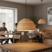 Premium Handwoven Rattan Pendant Light – Adjustable Natural Hanging Ceiling Lamp (2 Size Options)