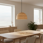 Premium Handwoven Rattan Pendant Light – Adjustable Natural Hanging Ceiling Lamp (2 Size Options)