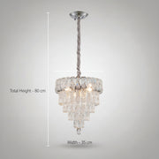 Luxury Silver Crystal 3-Color Chandelier | Modern Chrome Tier Hanging Ceiling Light for Living & Dining Room