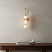 Modern 3 Globe LED Wall Light | Gold Finish Vanity Wall Lamp with Frosted Glass